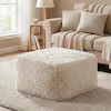 Furniture of America Getty Sand Faux Fur Fabric Square High Density Foam Accent Medium (22-44 in. ) Ottoman IDF-N62102BG-OT | The Home Depot