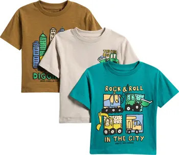 Kids' Digger Assorted 3-Pack Cotton T-Shirts | Nordstrom
