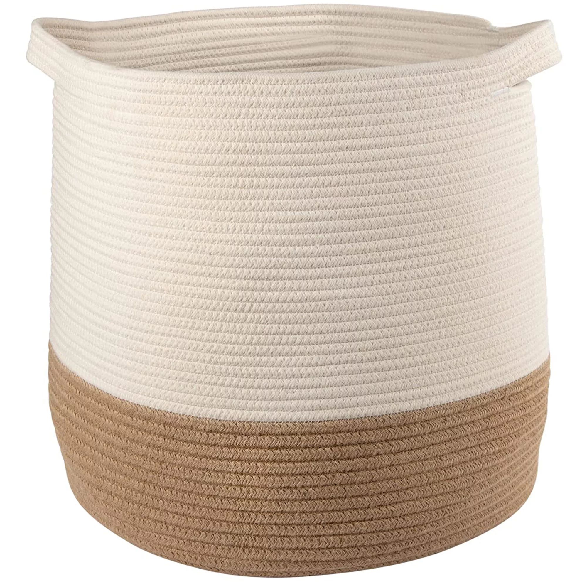 GooBloo Cotton Rope Basket Woven Baskets for Storage Baby Clothes Hamper 17” x 17” - Walmart.... | Walmart (US)
