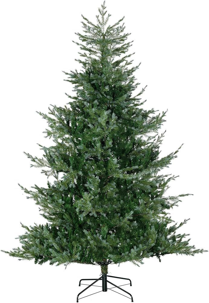 HOMCOM 7.5ft Artificial Christmas Tree Holiday Décor with 1288 Branches, Auto Open, Steel Base, ... | Amazon (US)