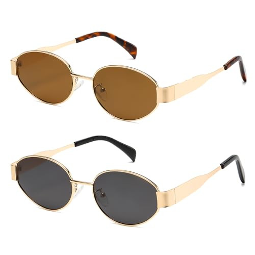 Retro Oval Sunglasses for Women Men Trendy Sun Glasses Classic Shades UV400 Protection | Amazon (US)