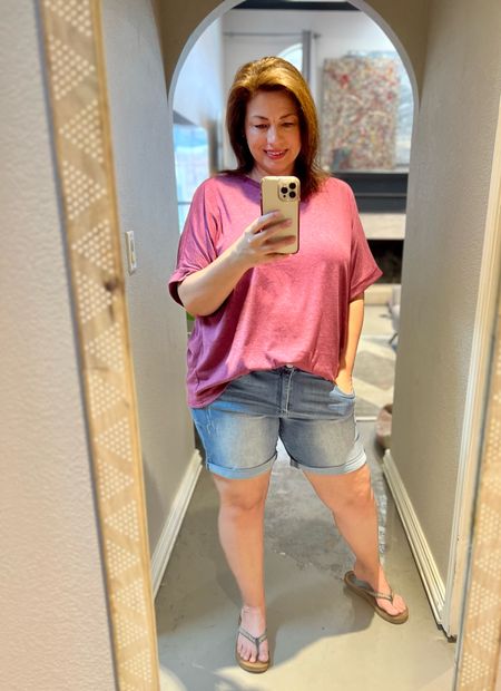 The perfect jean shorts with a supportive waist band that doesn’t cut me in half.  These are actually comfortable!  Also, I got a couple of these oversized t- shirts with a cuffed sleeve.  They are so flattering.  

#LTKFind #LTKcurves #LTKunder50