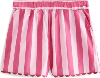 NEXT Stripe Cotton Scallop Hem Shorts | Nordstrom | Nordstrom