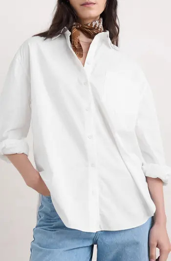 Seasalt Cornwall Sea Path Oversize Organic Cotton Poplin Button-Up Shirt | Nordstrom | Nordstrom