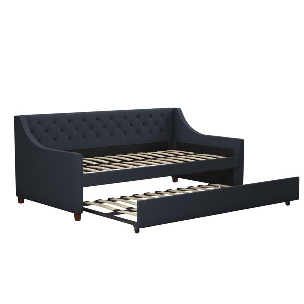 Novogratz Her Majesty Daybed and Trundle, Blue Linen | Walmart (US)