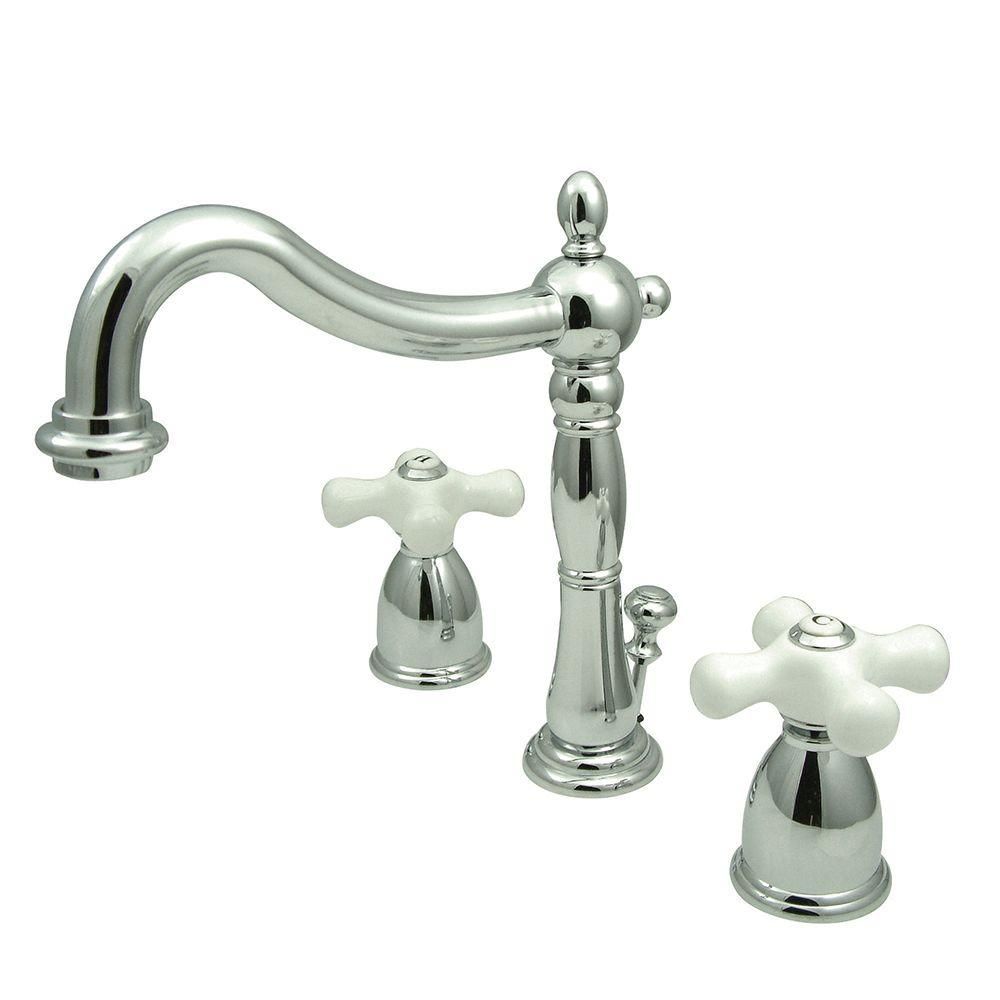 Kingston Brass Victorian 8 in. Widespread 2-Handle Bathroom Faucet in Polished Chrome-HKB1971PX -... | The Home Depot