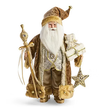 North Pole Trading Co. 18in Gold Coat Christmas Santa Figurine, Color: Gold - JCPenney | JCPenney
