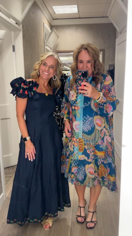 Trying on dresses at our local Dillards tonight with my friend Lisa. Their online selection is just as good! 

I’m wearing a medium in this beautiful Johnny Was dress. 

Lisa is wearing a small in her gorgeous linen dress. 

Wedding guest bridal shower 

#LTKSeasonal #LTKWedding #LTKOver40