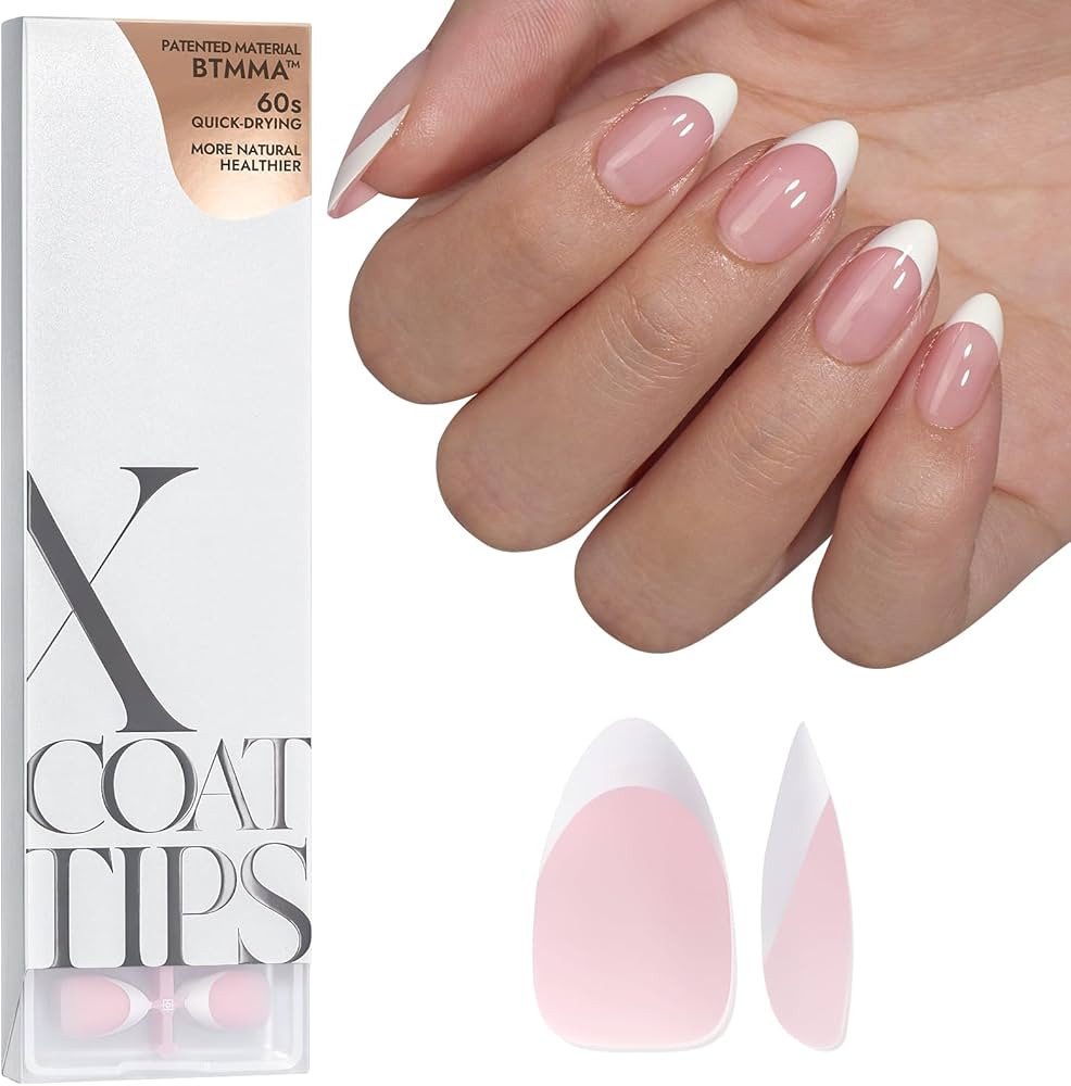 BTArtboxnails French Gel Nail Tips - French Tip Press on Nails Pink Short Almond XCOATTIPS for Na... | Amazon (US)