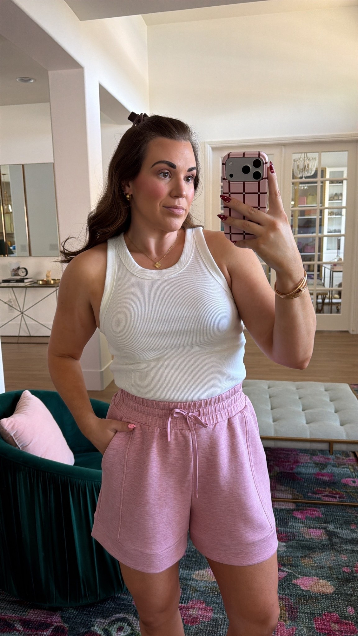 curvy midsize casual mom outfit 💕 wearing size large in tank and size large in shorts. also linking my fave tee shirt bra to wear with racer back tanks 

#LTKSeasonal #LTKdayinmylife #LTKMidsize