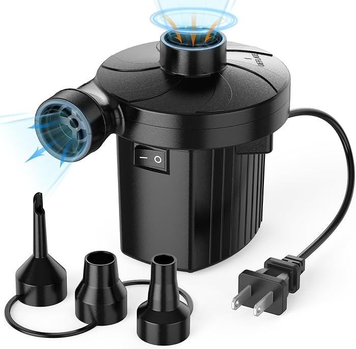 Electric Air Pump for Inflatables,Portable Quick-Fill Air Pump with 3 Nozzles,110-120V, Inflator ... | Amazon (US)