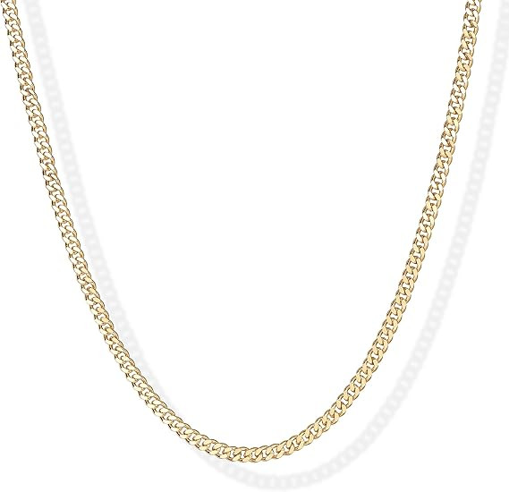 PAVOI 14K Gold Plated Curb Paperclip Box Sphere Bead Snake and Figaro Chain Adjustable Necklace | Amazon (CA)
