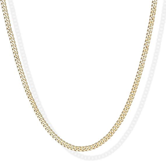 PAVOI 14K Gold Plated Curb Paperclip Box Sphere Bead Snake and Figaro Chain Adjustable Necklace | Amazon (CA)