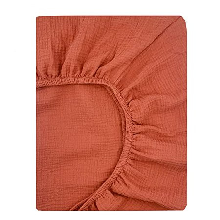 Cotton Muslin Baby Crib Sheet - Fitted Sheet for Crib 52 x28 (Rust) | Walmart (US)