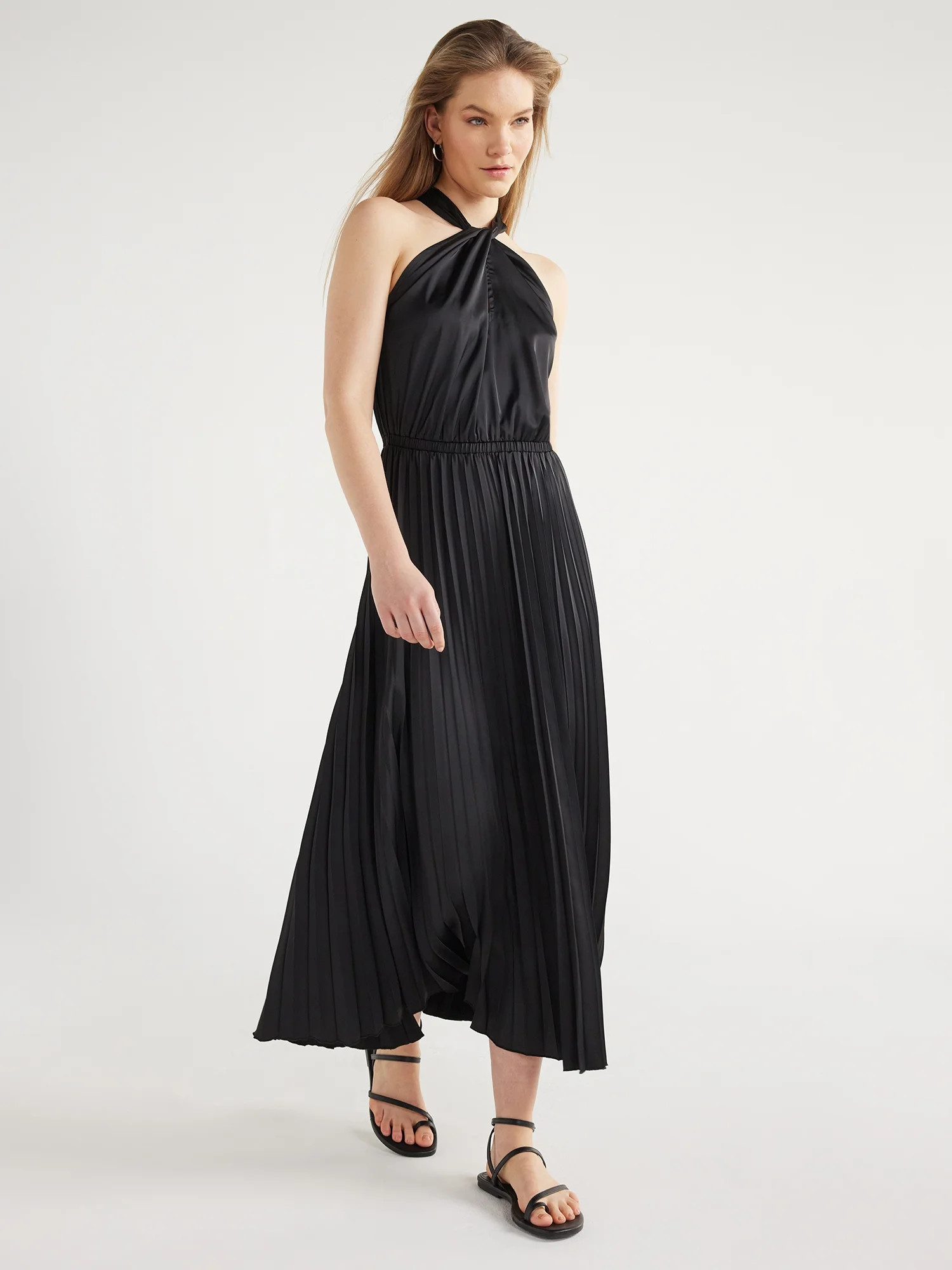 Scoop Women’s Keyhole Halter Neck Dress, Sizes XS-XXL | Walmart (US)