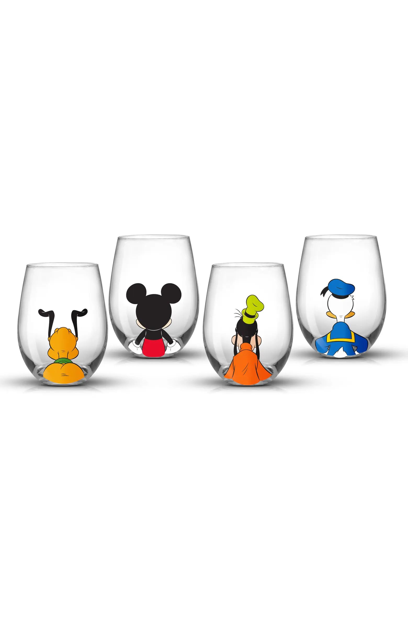 Disney Squad Mickey Mouse & Pals Looking Backwards Drinking Glasses - Set of 4 | Nordstrom Rack