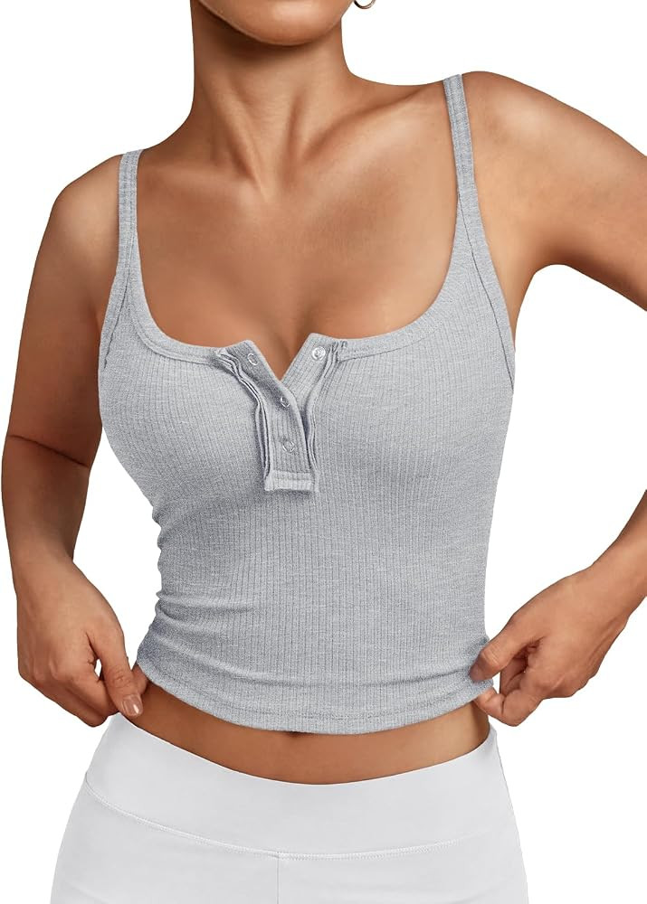 Trendy Queen Tanks Women Summer Racerback Crop Tops Camisole Ribbed Tops Shirts Going Out Beach V... | Amazon (US)