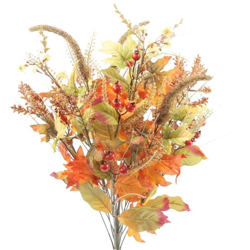ABN3B004-ORGN-MIX- Artificial Autumn Flowers, Orange/Green Mix - Orange (Orange) | Bed Bath & Beyond