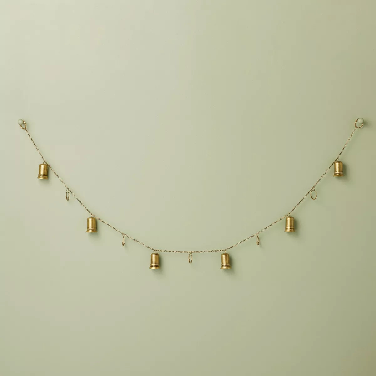 5' Decorative Metal Bell Christmas Garland with Clips Antique Brass - Hearth & Hand™ with Magno... | Target
