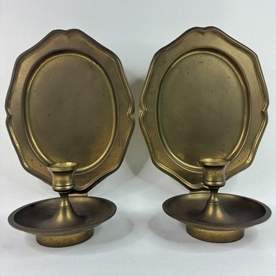 Pair of 2 Brass Wall Sconces Candle Holders Yield House India Vintage Victorian  | eBay Australia | eBay AU