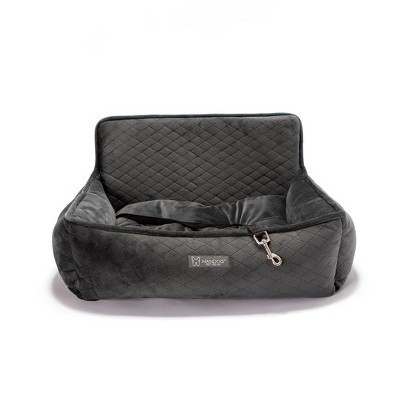 Nandog Pet Gear Luxury Dog Car Seat Bed Large Quilted - Dark Gray | Target