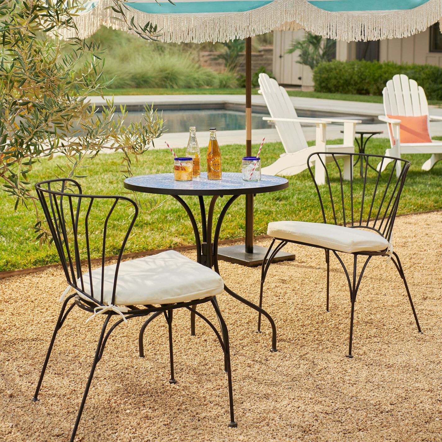 Cadiz Black Metal Outdoor Stacking Chair | World Market