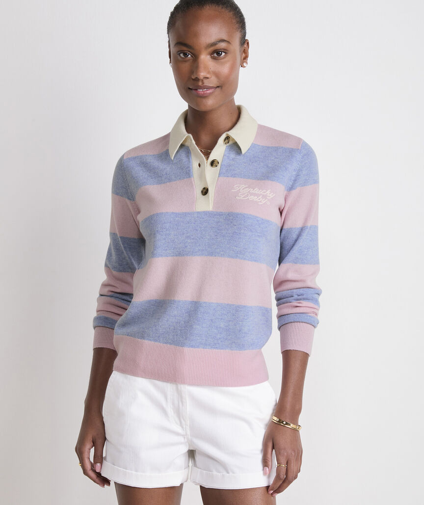 Kentucky Derby Women's Cashmere Rugby Polo Sweater | vineyard vines