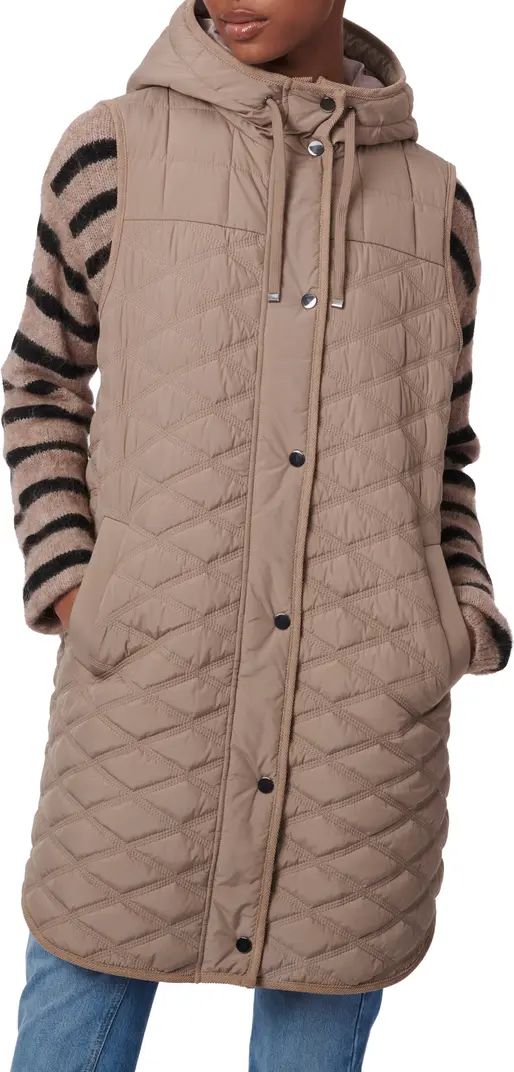 Diamond Quilted Hooded Longline Vest | Nordstrom