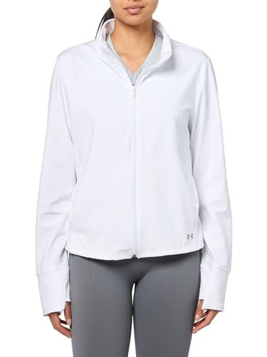 Under Armour Women's Movement Full Zip Jacket, (100) White / / Metallic Silver, Small | Amazon (US)