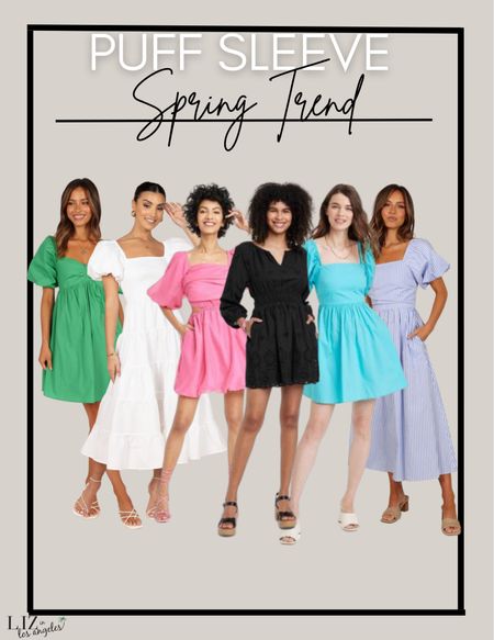 This spring puff sleeves are a huge trend and these spring dresses are great spring outfit dresses for a baby shower or a wedding guest outfit 

#LTKstyletip #LTKSeasonal #LTKFind