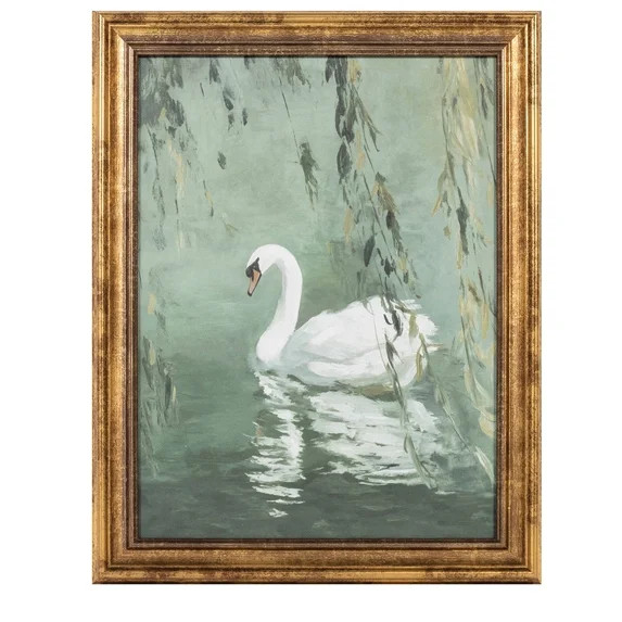 My Texas House Swan in Nature Green 11" x 14" Coastal Framed Wall Art | Walmart (US)