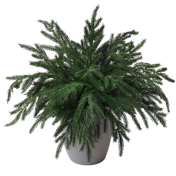 TETOU 18" Christmas Norfolk Pine Branches Artificial Norfolk Pine Stem DIY Wreaths Home Decor 6pc... | Walmart (US)