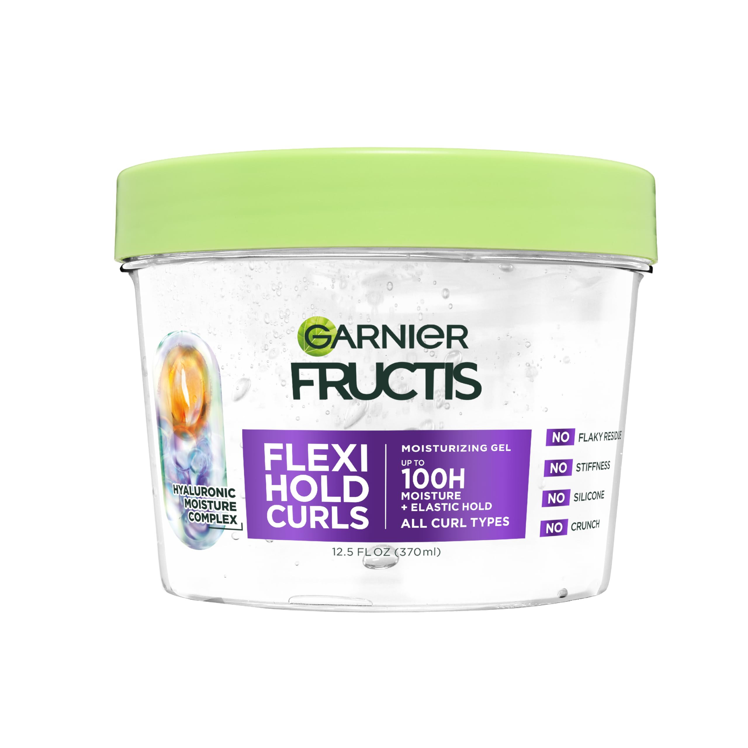 Garnier Fructis Flexi Hold Curls Moisturizing Gel, Curl Hair Styling Gel with Hyaluronic Moisture... | Amazon (US)