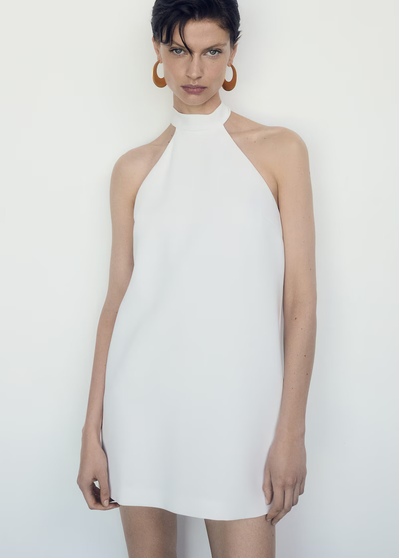Halter-neck open-back dress -  Woman | Mango Canada | Mango Canada