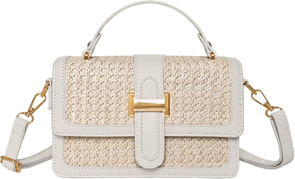 Straw Crossbody Bags for Women Summer Straw Clutch Bag Woven Beach Purse Vacation Handbags | Amazon (US)