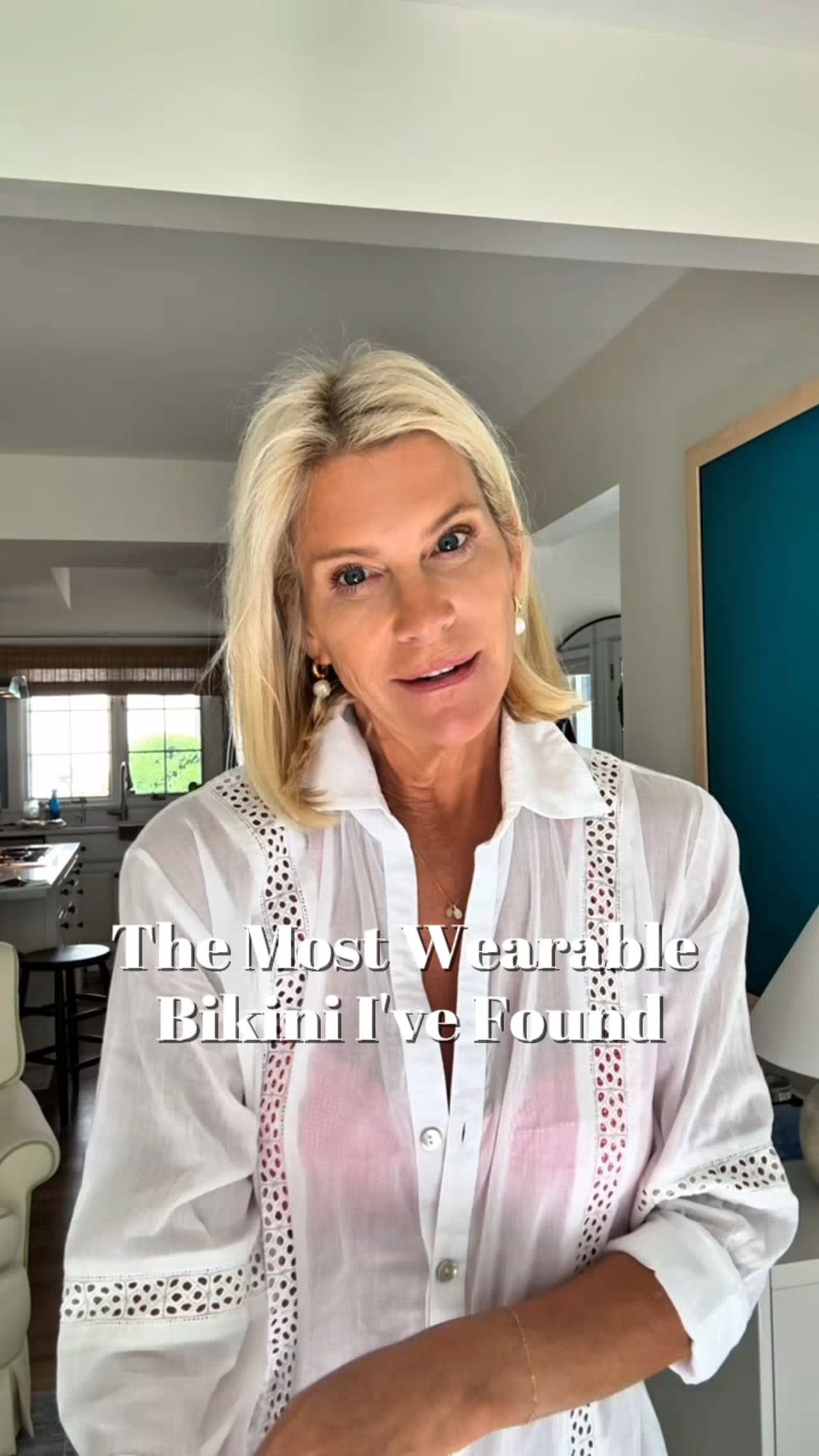 This pink gingham bikini and lightweight cover-up are perfect for women over 50 looking for flattering swimwear with comfortable coverage, a strapless option, and an easy beach or pool outfit. 

 #LTKgrwm #LTKootd