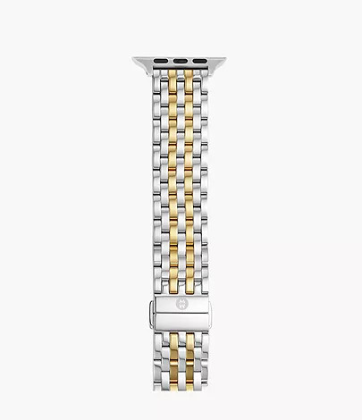 38/40/41mm and 42/44/45/49mm Two-Tone 18K Gold-Plated Bracelet Band for Apple Watch® | Michele Watches