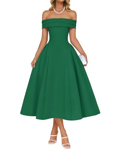 ZESICA Summer 2026 Cocktail Dresses for Women's Off Shoulder Short Sleeve Swing A Line Wedding Ev... | Amazon (US)