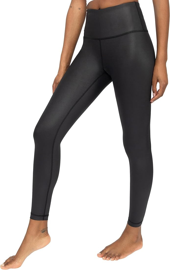 90 Degree By Reflex Women's High Waisted Tummy Control Squat Proof Faux Leather Pleather Ankle Le... | Amazon (US)