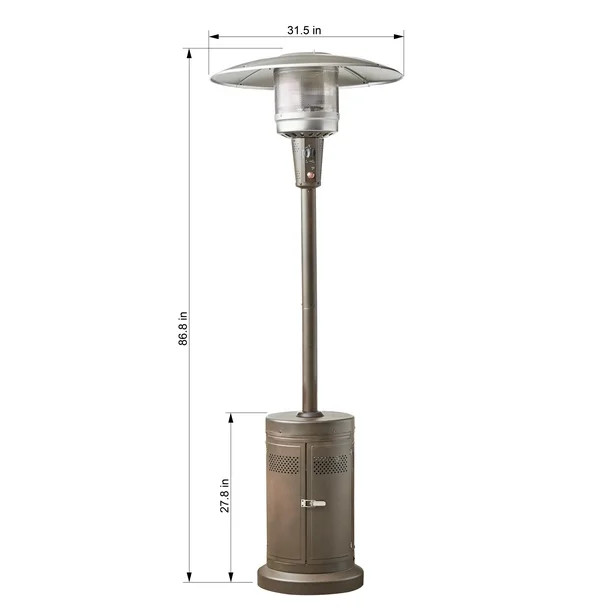 Mainstays Outdoor 7 Foot Propane Patio Heater,Brown Powder Coat - Walmart.com | Walmart (US)