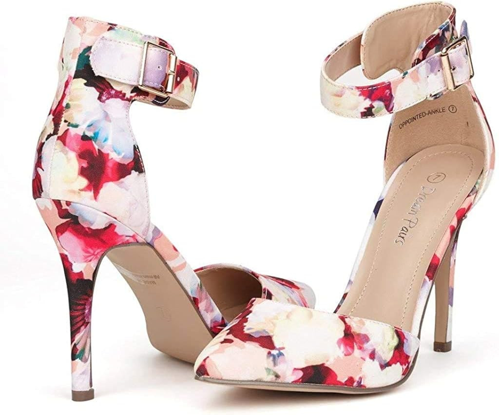 DREAM PAIRS Oppointed-Ankle Women's Pointed Toe Ankle Strap D'Orsay High Heel Stiletto Pumps Shoe... | Amazon (US)