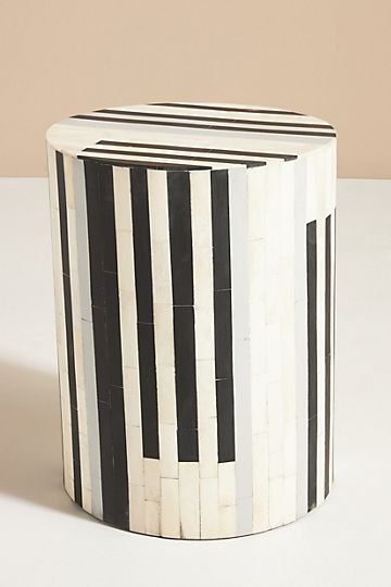 Rounded Inlay Drum Side Table | Anthropologie (US)