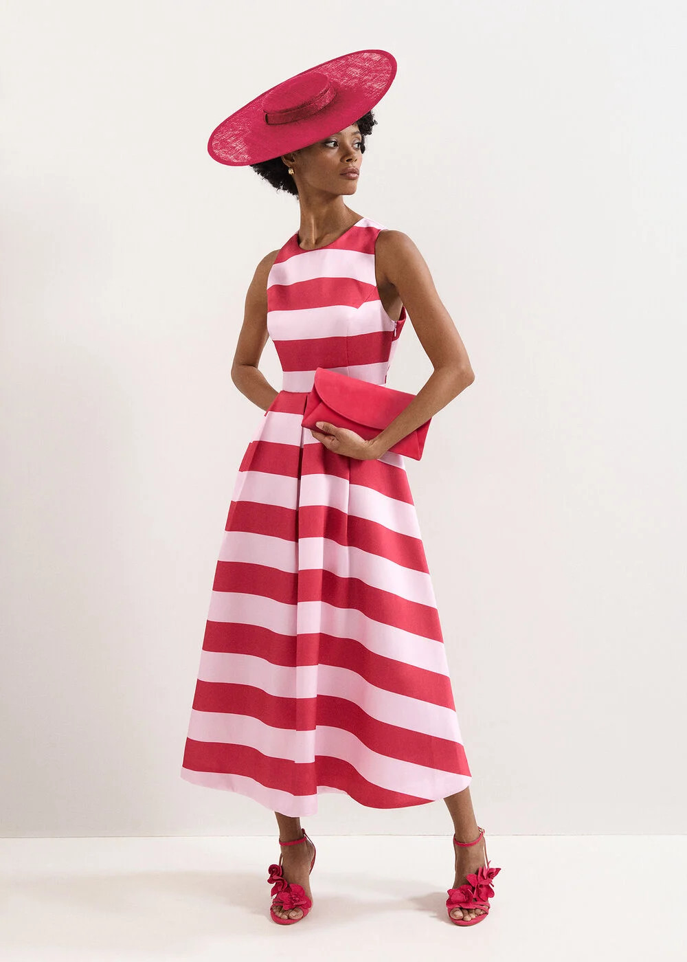 Kiria Stripe Satin Midi Dress | Phase Eight UK | | Phase Eight