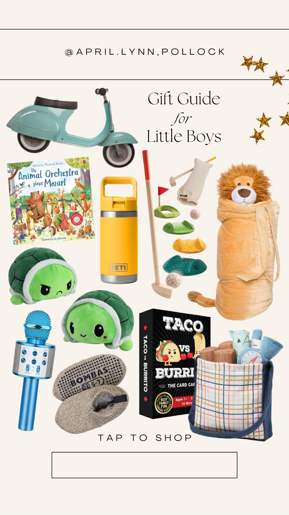 Gift guide for little boys / little boys gift idea / boys gifts / holiday gifts for boys / kids golf set / maisonette toys / boys microphone / lion blanket / blue kids scooter 

#LTKkids #LTKGiftGuide #LTKHoliday