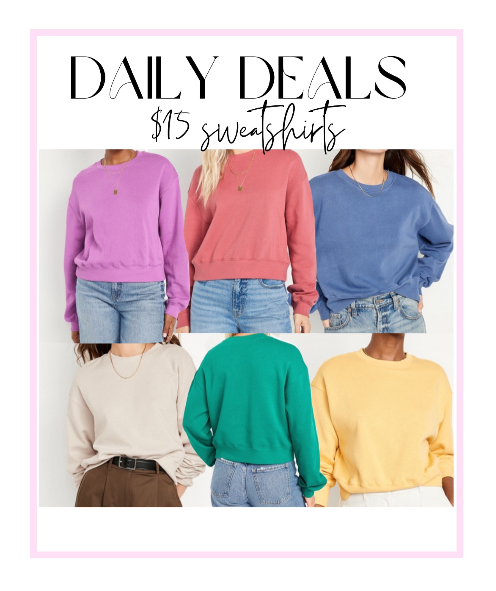 daily deal!! $15 sweatshirts at Old Navy 1/27-1/28 

#LTKsalealert #LTKfamily #LTKfindsunder50