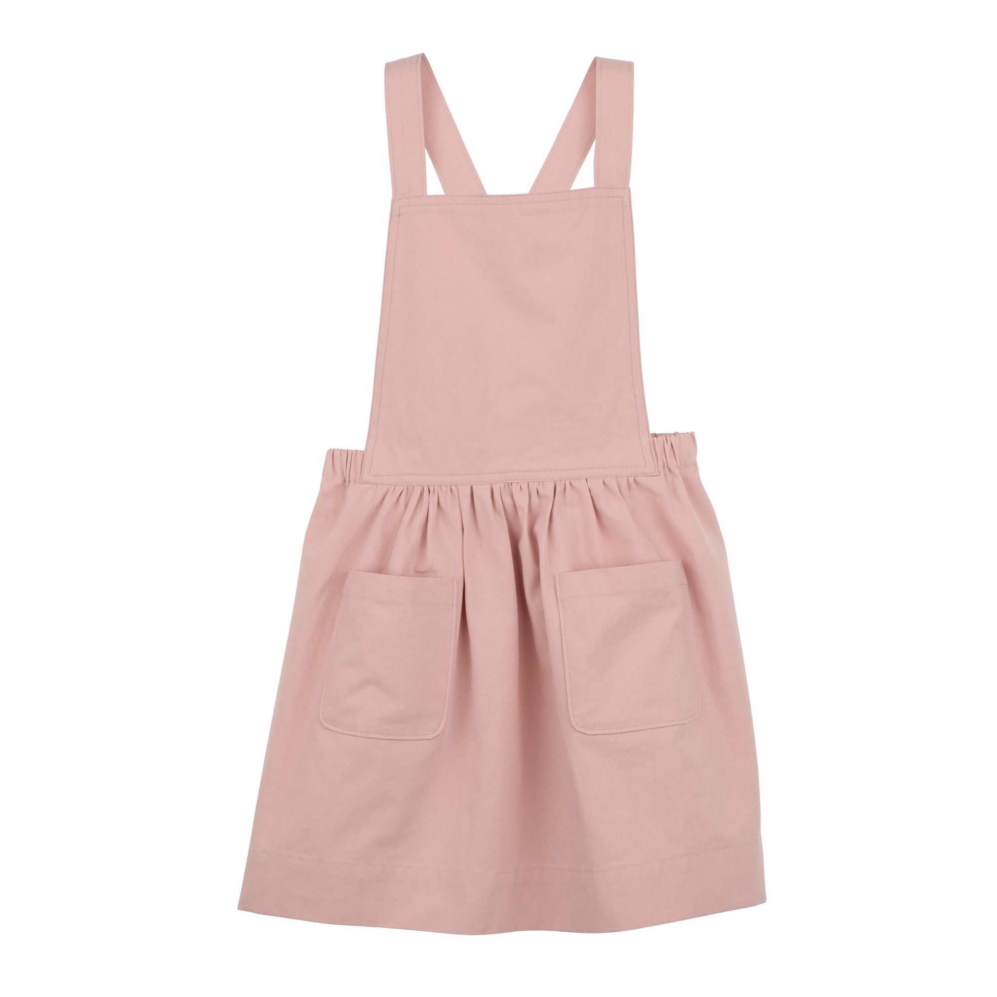 Millie Pinafore Dress, Pale Pink | Maisonette