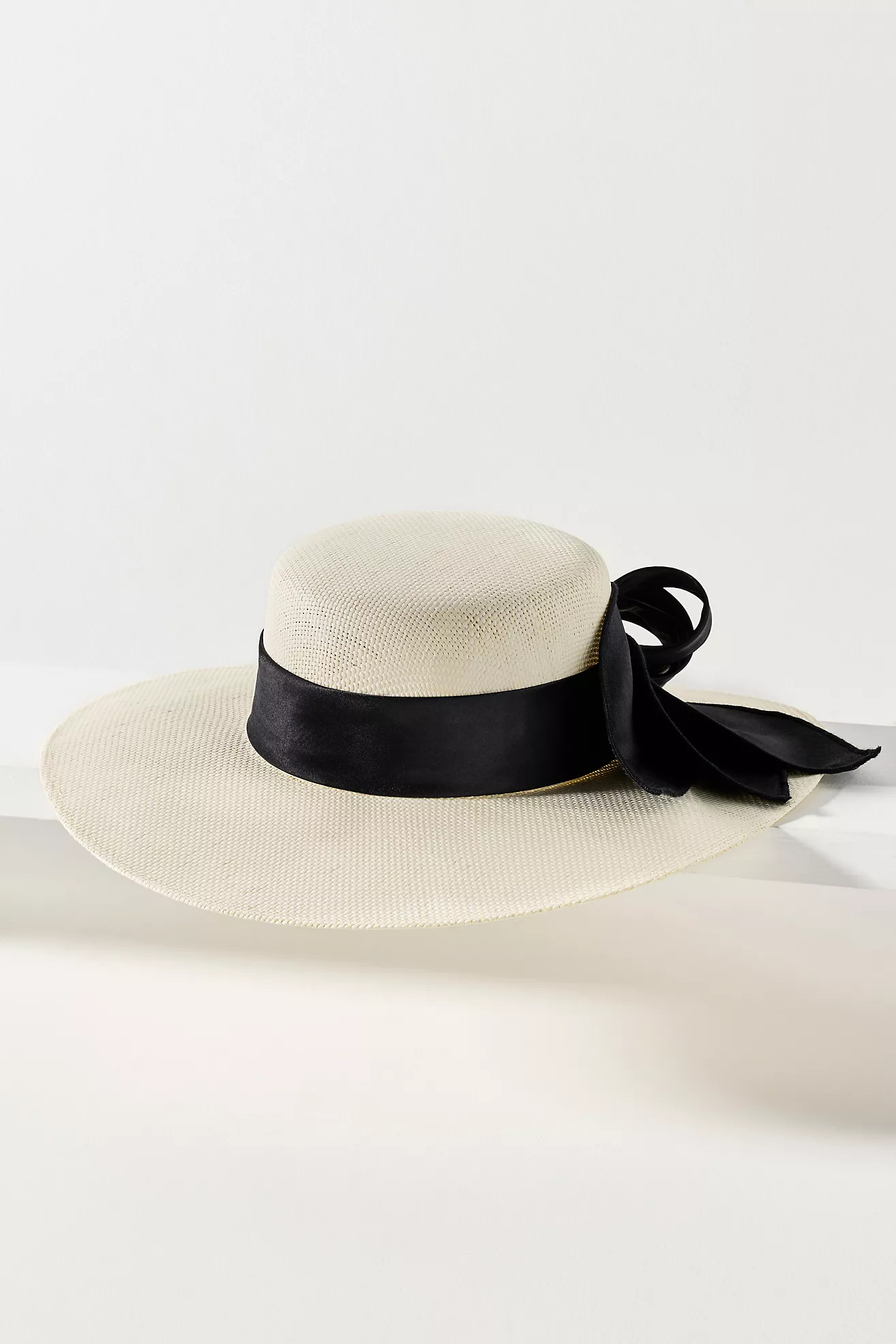San Diego Hat Co. Woven Boater with Satin Bow | Anthropologie (US)