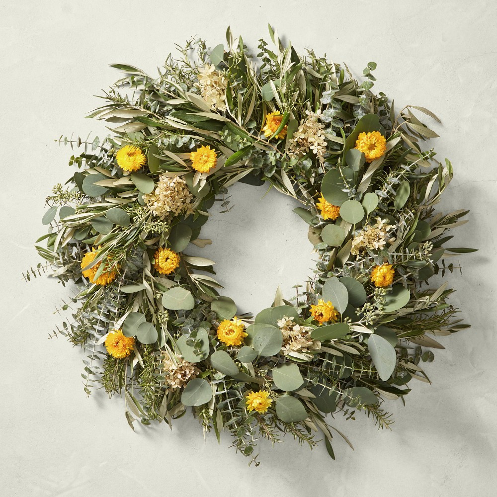 Hello Spring Live Wreath, 26" | Williams-Sonoma
