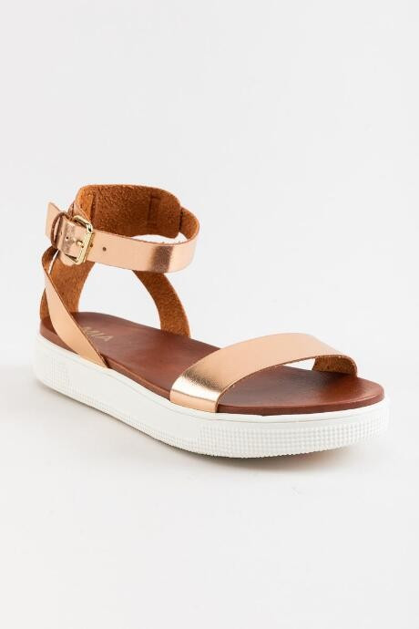 MIA Ellen Sneaker Bottom Sandals - Rose/Gold | Francesca’s Collections
