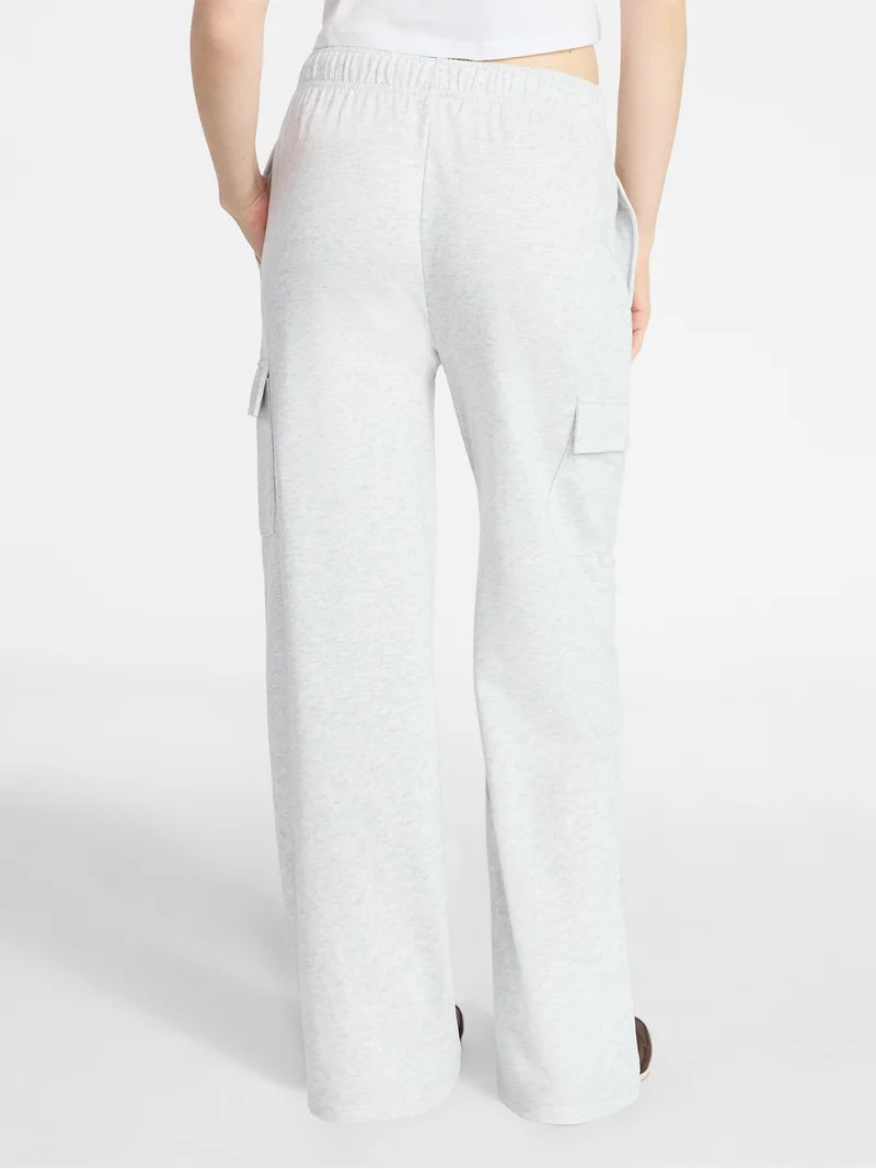 No Boundaries French Terry Cargo Pants, 30" Inseam, Women's XXS-XXL | Walmart (US)